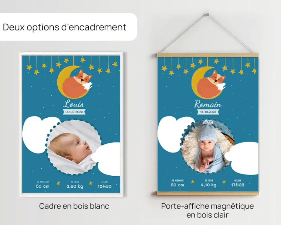 Affiche naissance personnalisée - Renard