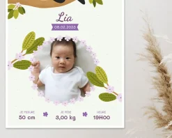 Affiche naissance personnalisée - Panda