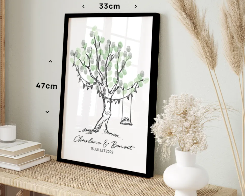 Affiche personnalisée - Arbre à empreintes mariage