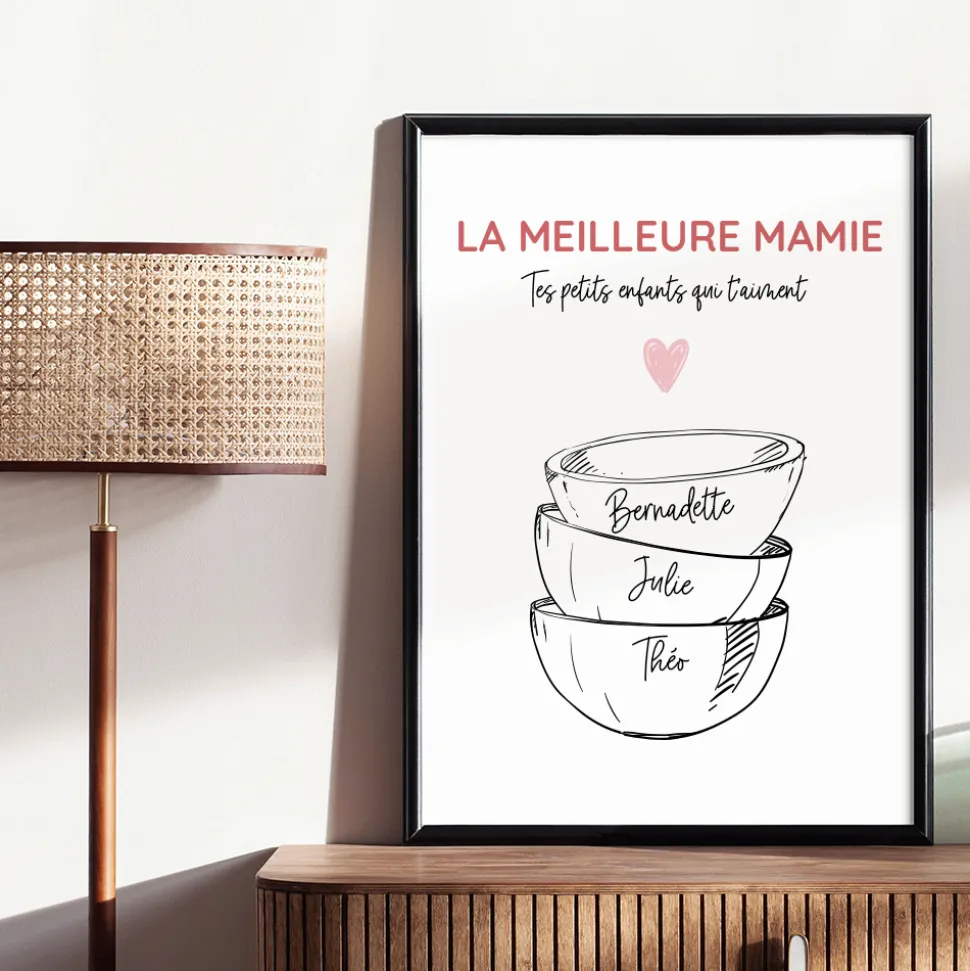 Affiche personnalisée - Bols prénoms famille