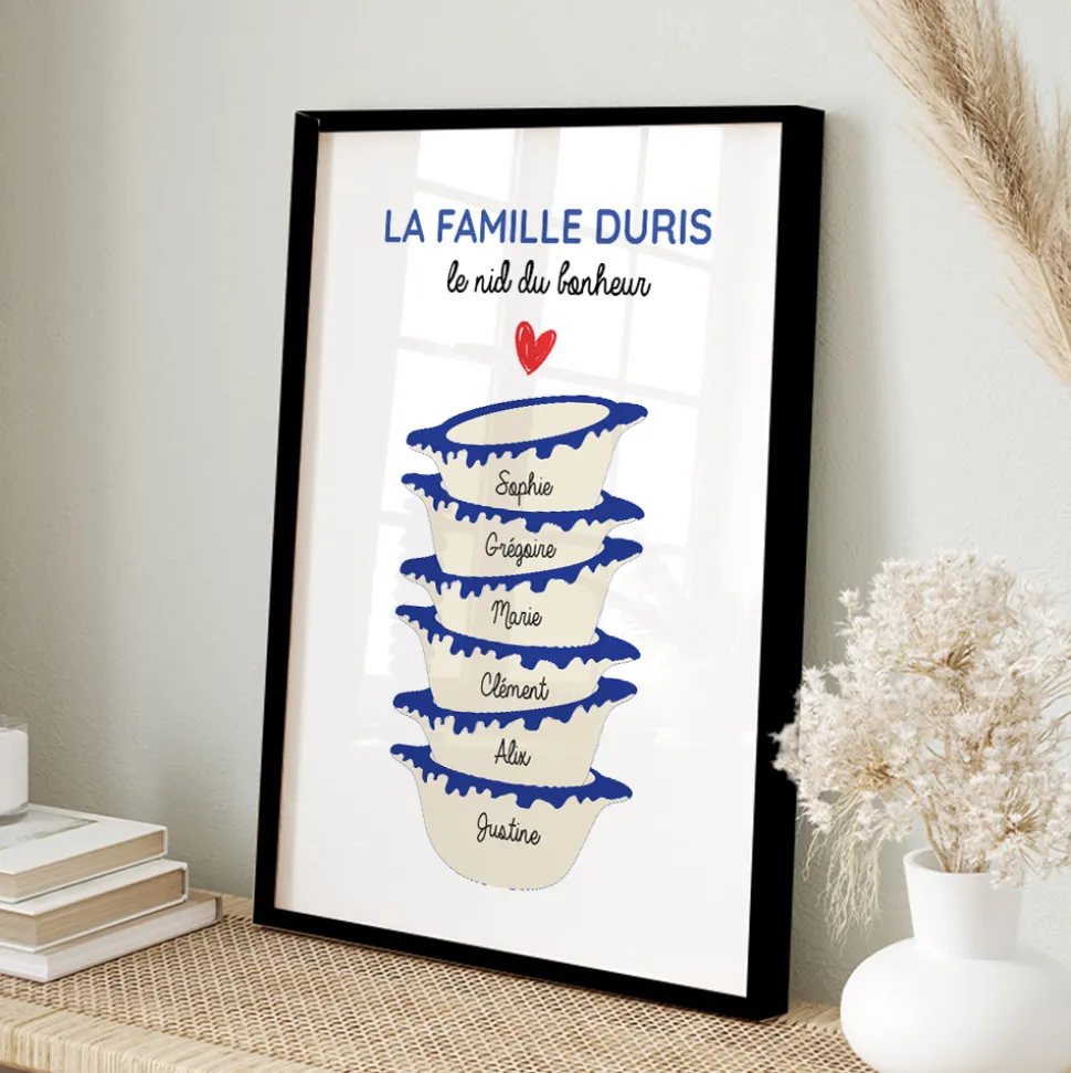 Affiche personnalisée - Bols prénoms famille