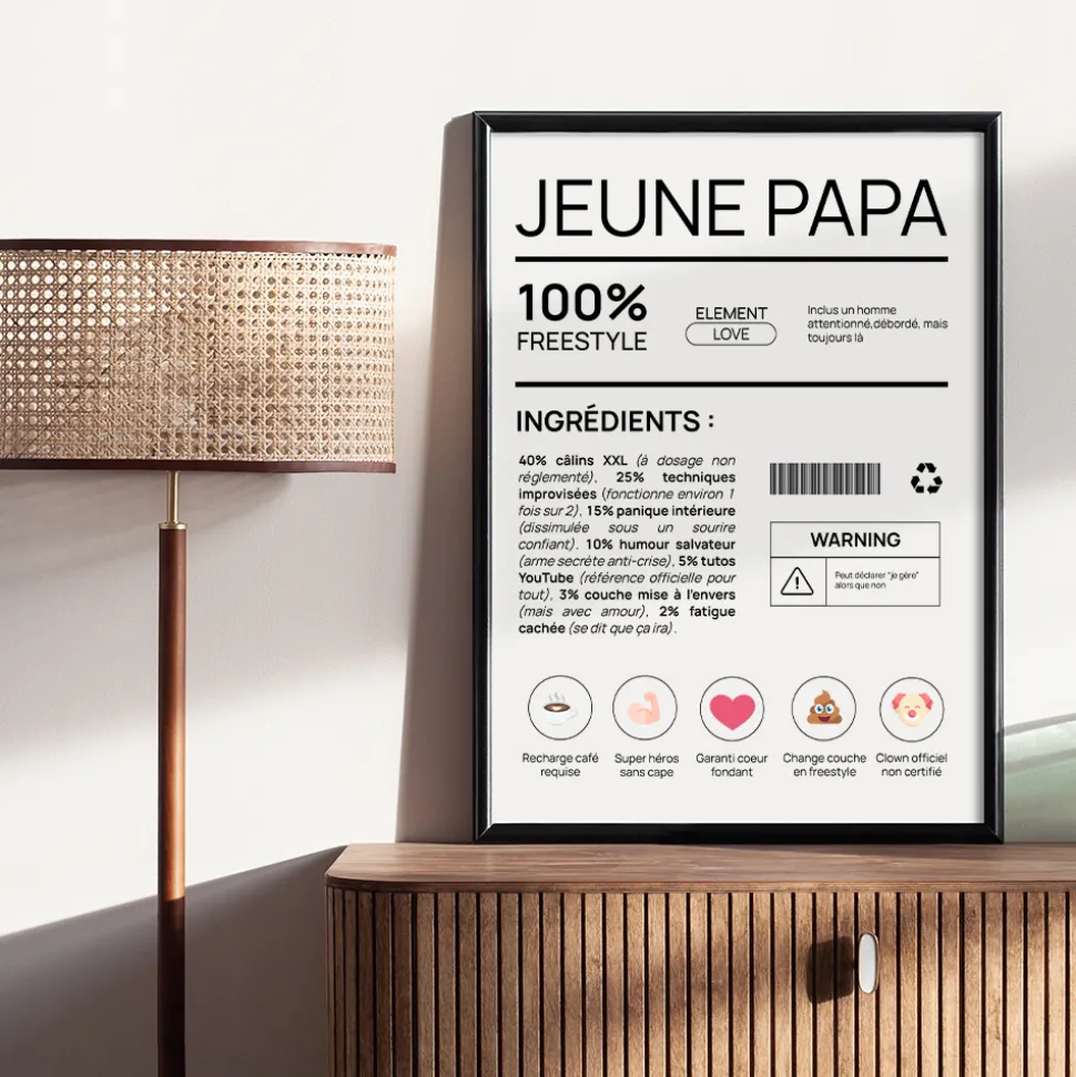 Affiche personnalisée - Composition d'un jeune papa