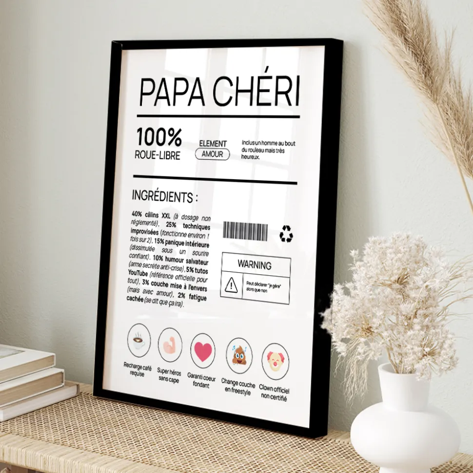 Affiche personnalisée - Composition d'un jeune papa
