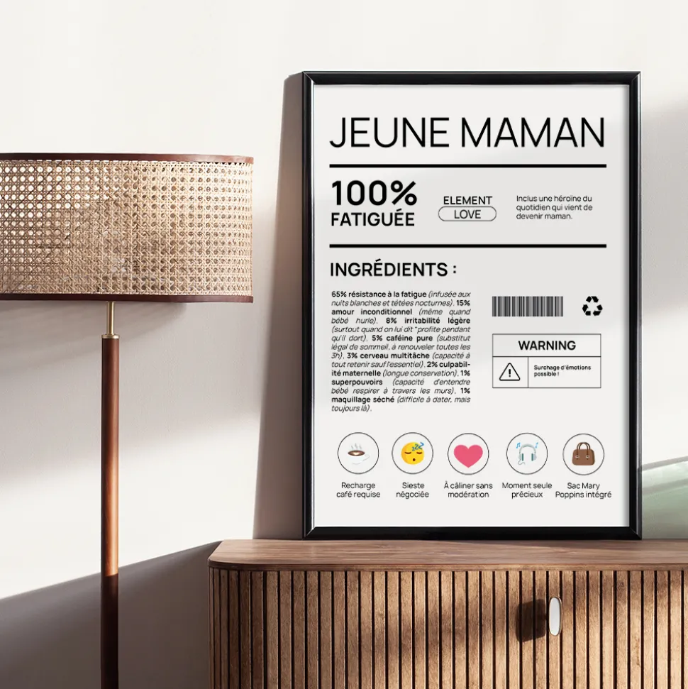 Affiche personnalisée - Composition d'une jeune maman