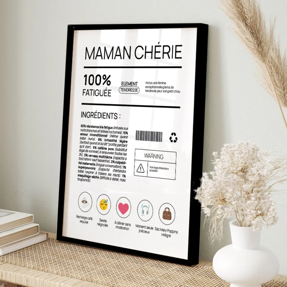 Affiche personnalisée - Composition d'une jeune maman