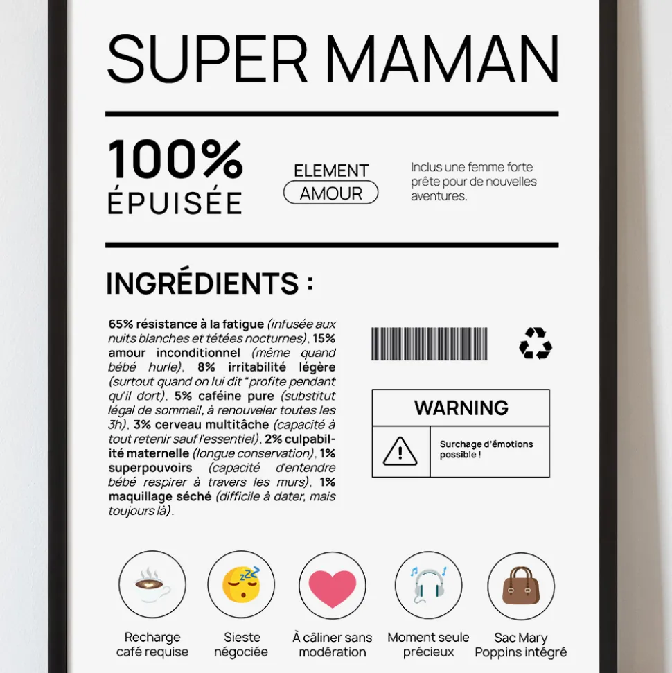 Affiche personnalisée - Composition d'une jeune maman
