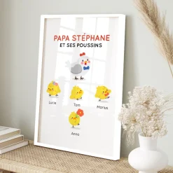 Affiche personnalisée - Famille poussins