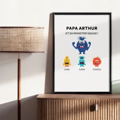 Affiche personnalisée - Famille Monstres