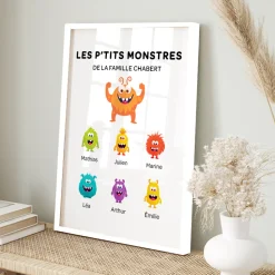 Affiche personnalisée - Famille Monstres