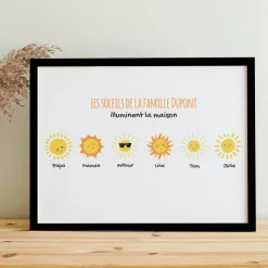 Affiche personnalisée - Famille soleils