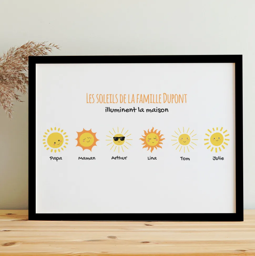 Affiche personnalisée - Famille soleils