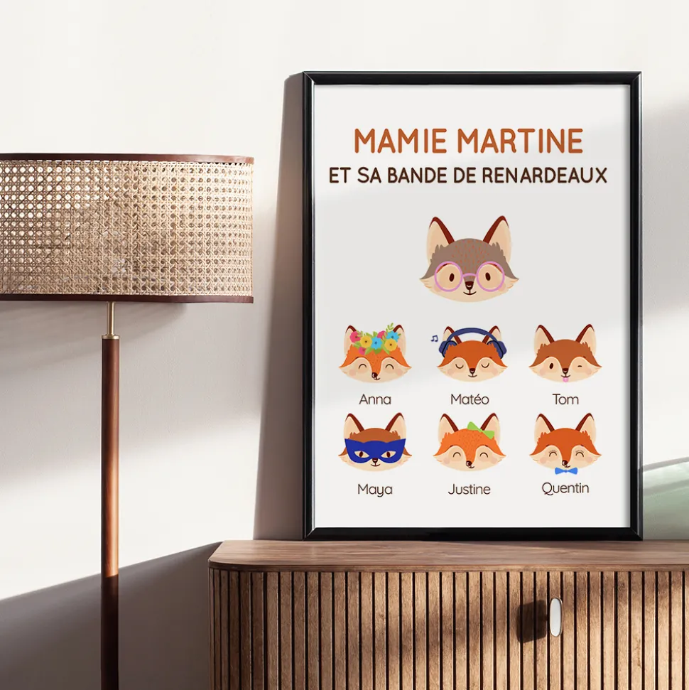 Affiche personnalisée - Mamie Renard et sa meute