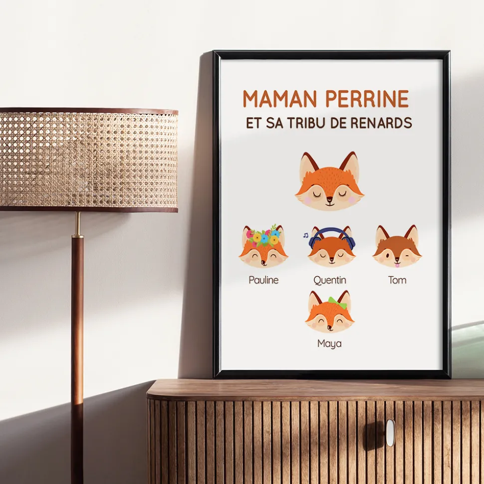 Affiche personnalisée - Maman Renard et sa meute
