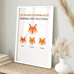 Affiche personnalisée - Maman Renard et sa meute