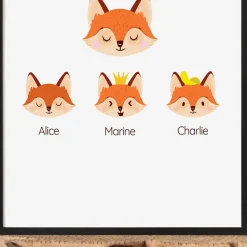 Affiche personnalisée - Maman Renard et sa meute