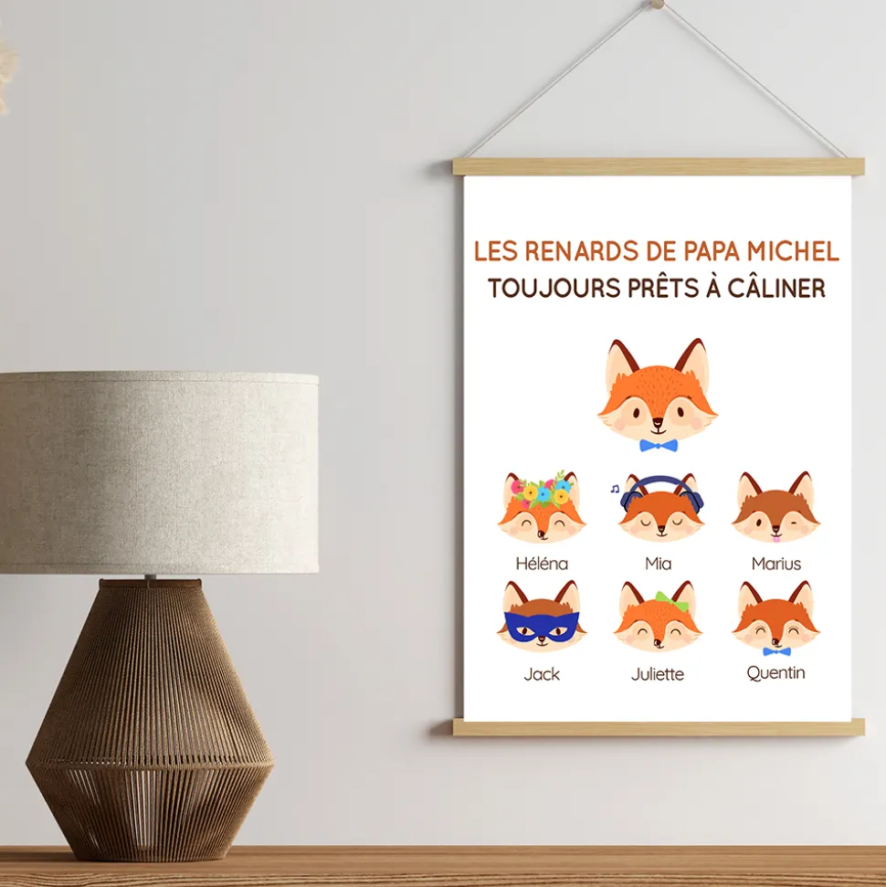 Affiche personnalisée - Papa Renard et sa meute