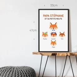 Affiche personnalisée - Papa Renard et sa meute