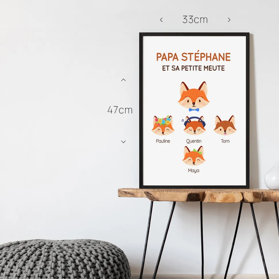 Affiche personnalisée - Papa Renard et sa meute