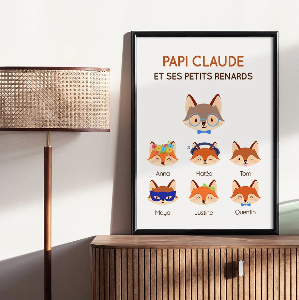 Affiche personnalisée - Papi Renard et sa meute