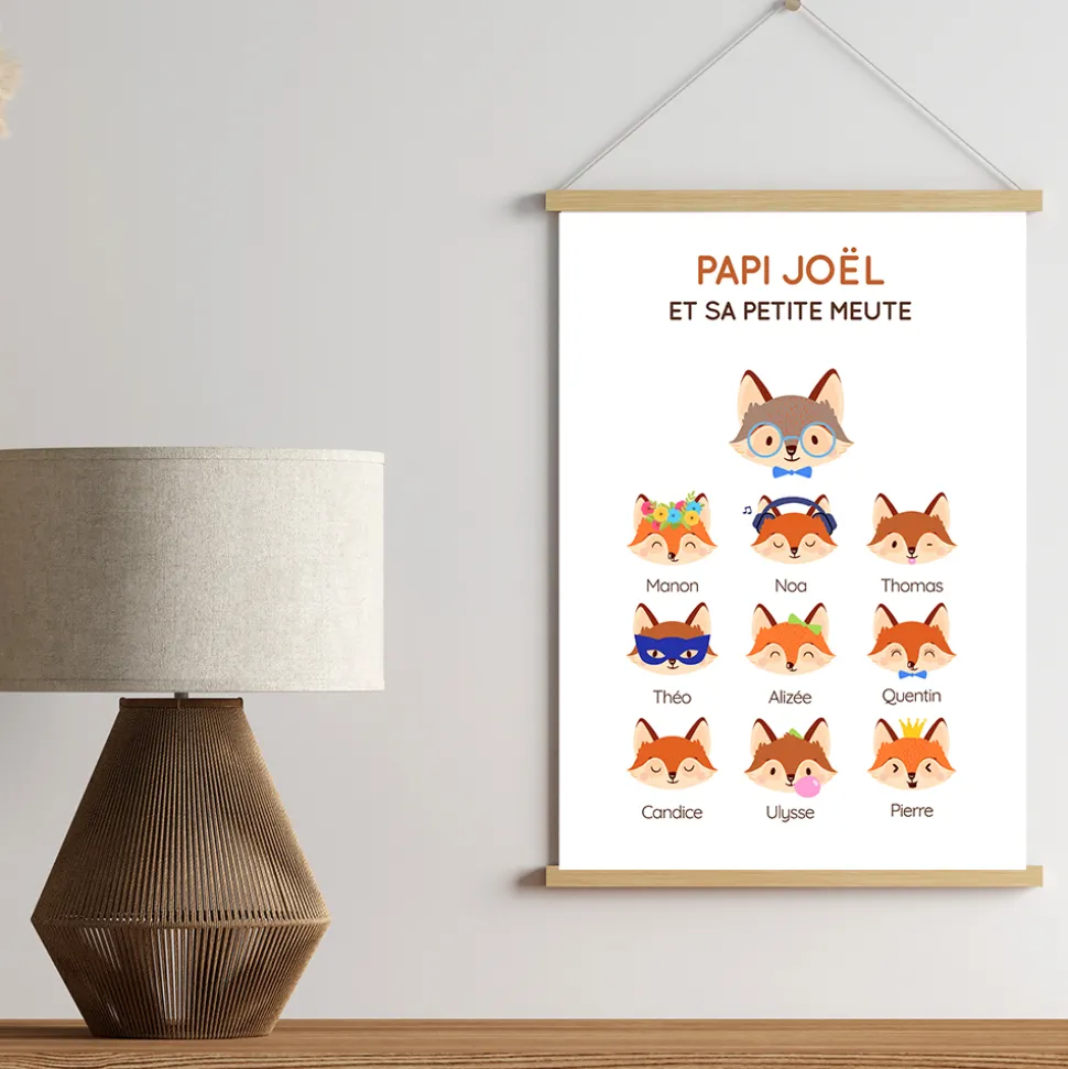 Affiche personnalisée - Papi Renard et sa meute