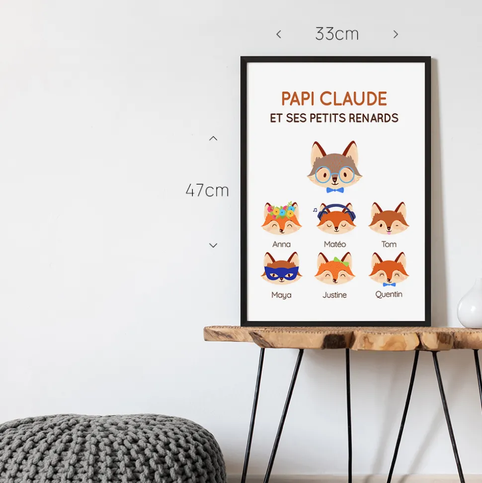 Affiche personnalisée - Papi Renard et sa meute