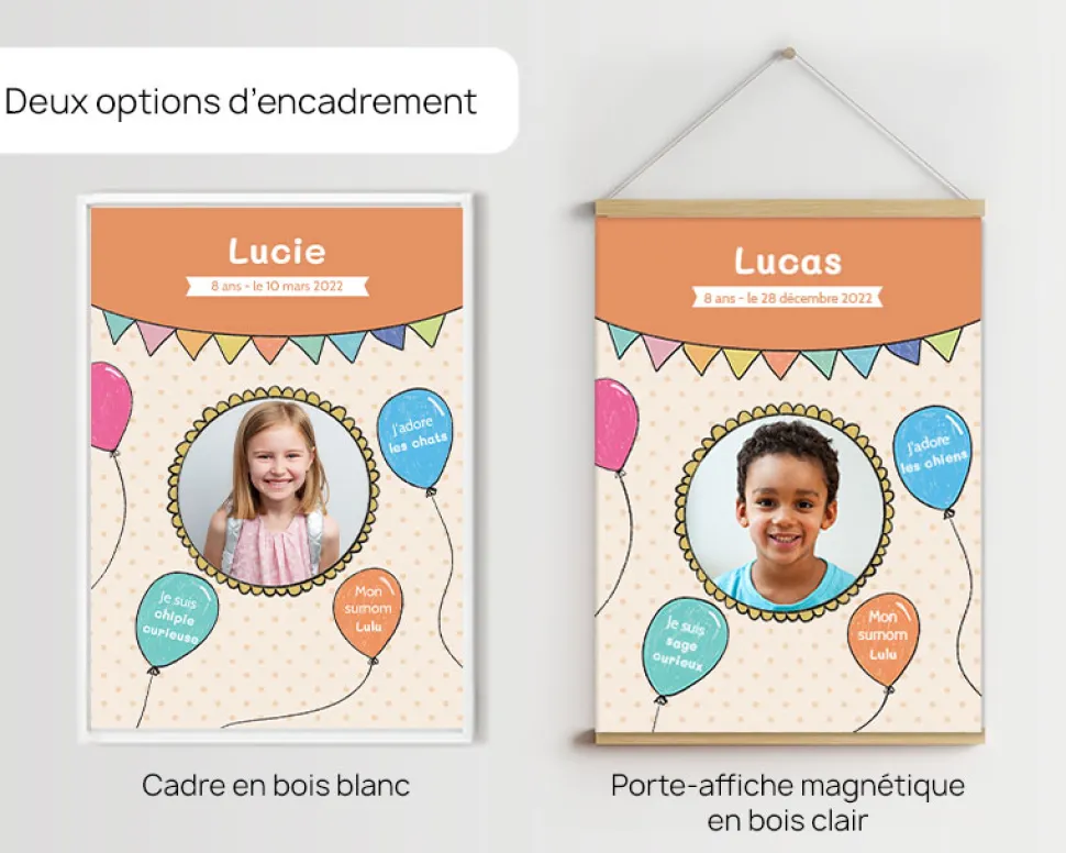Affiche personnalisée anniversaire - Ballons