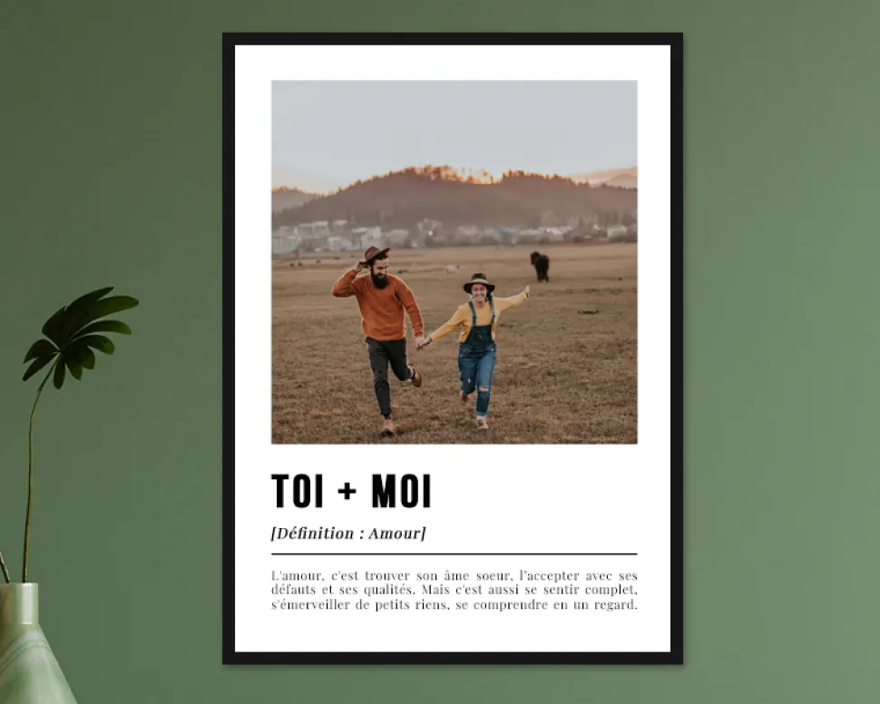 Affiche personnalisée couple - Définition Amour