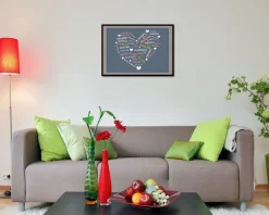 Affiche personnalisée prénoms - Coeur Famille