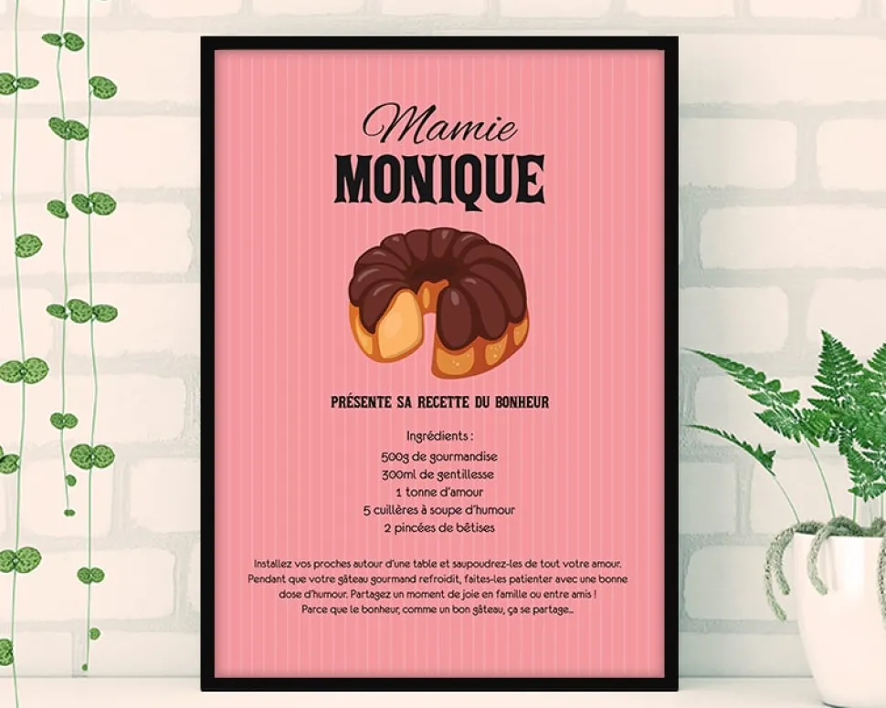 Affiche personnalisée prénom - Recette du bonheur