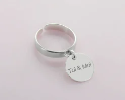 Bague martelée argent Prénom