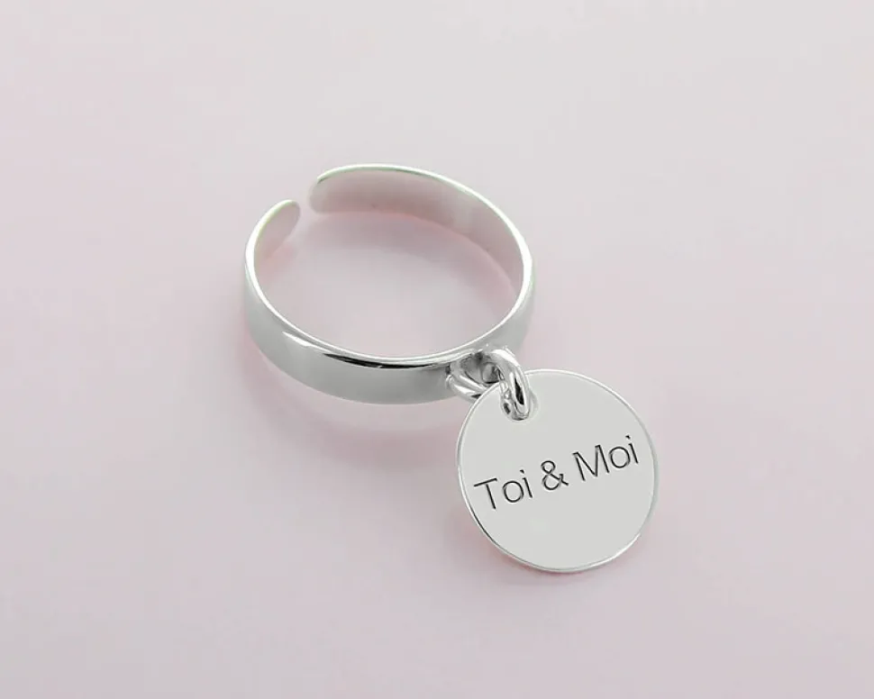 Bague martelée argent Prénom