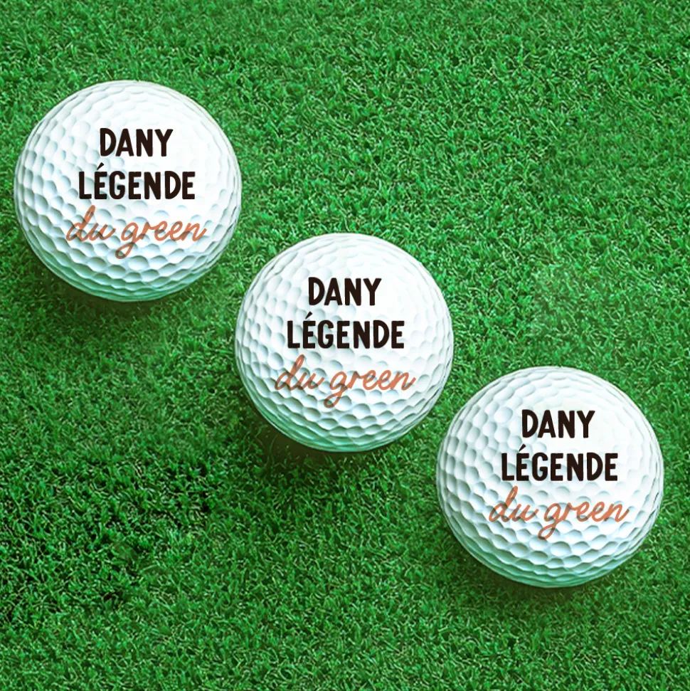 Balles de golf personnalisées (lot de 3) - Message