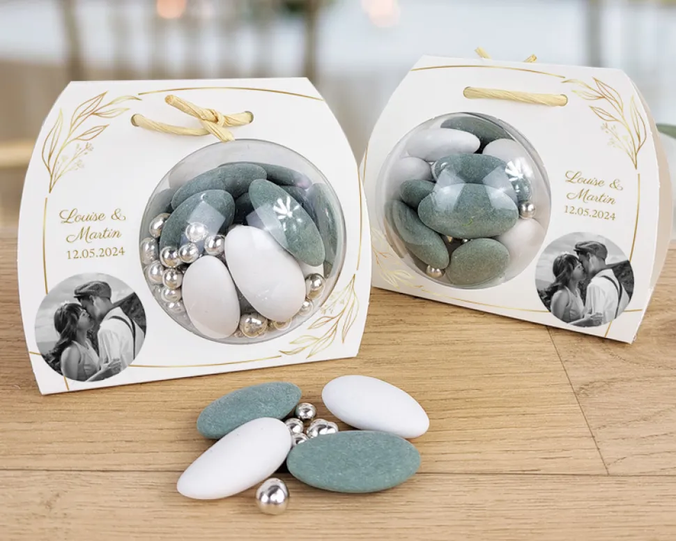 Ballotins de dragées personnalisées avec photo - Mariage