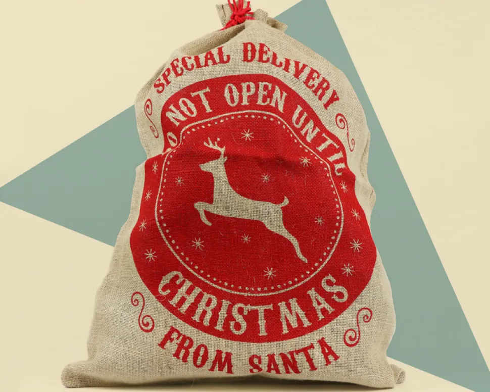 Baluchon de Noël XXL en toile de jute