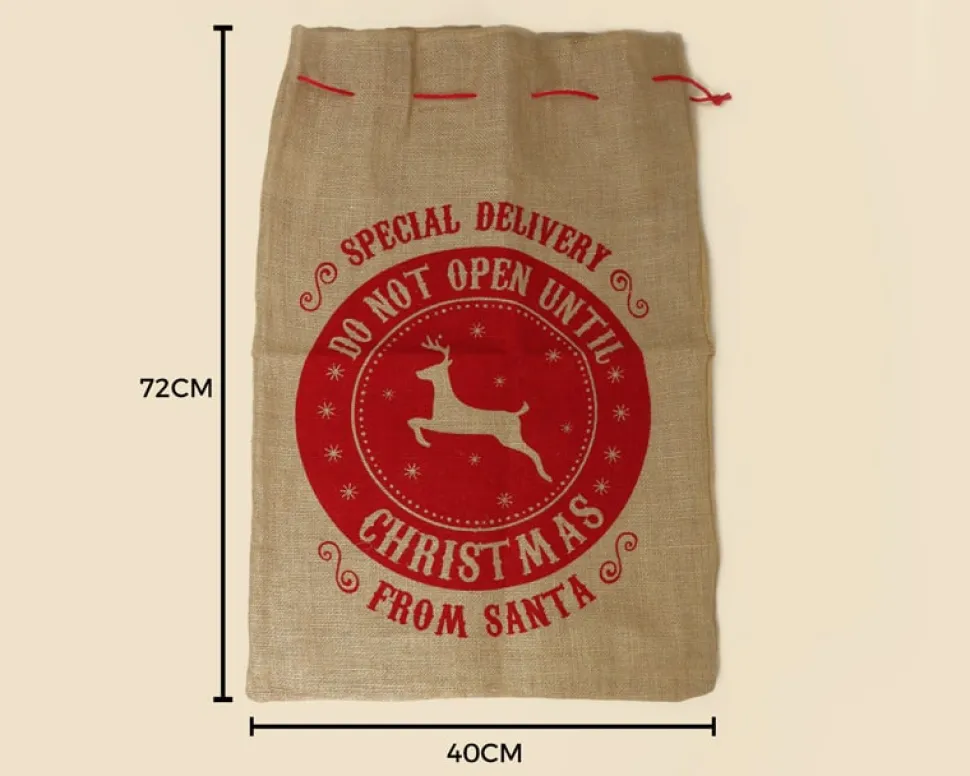 Baluchon de Noël XXL en toile de jute