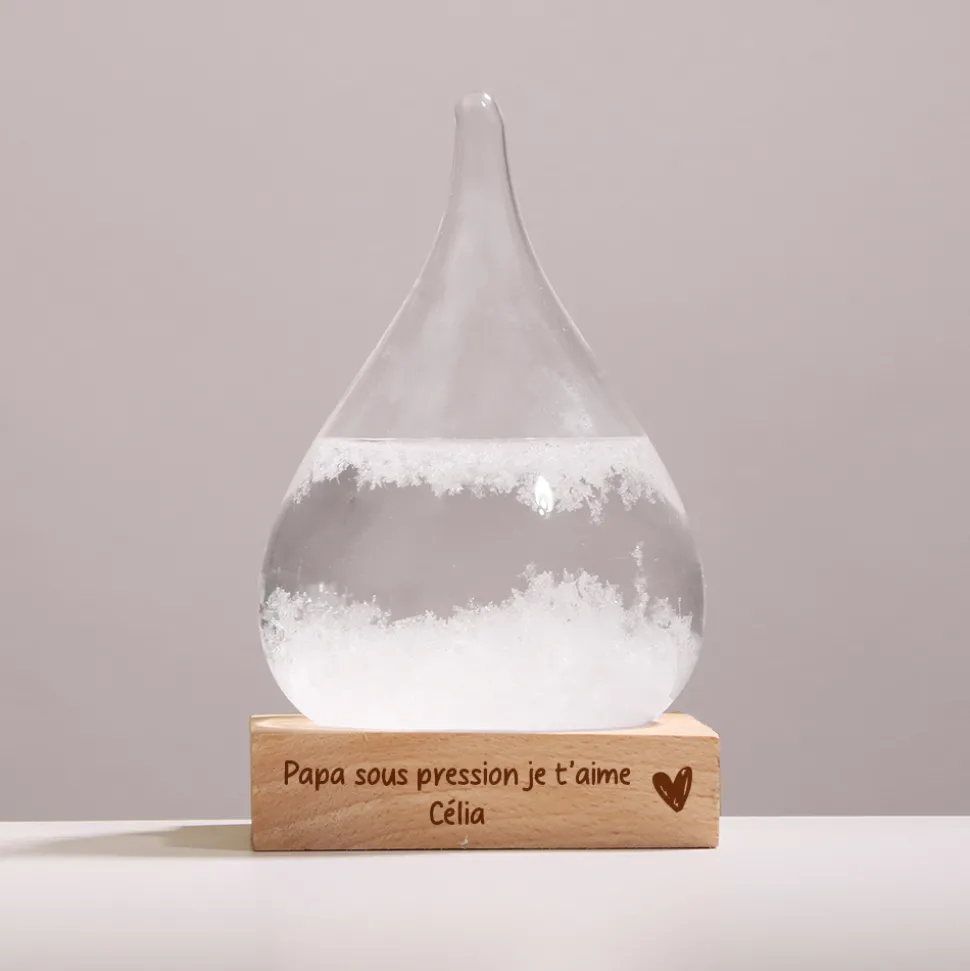 Baromètre Tempête Storm Glass - Message coeur