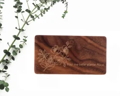 Batterie Externe en bois personnalisable grand format 4000 mAh - Fleur