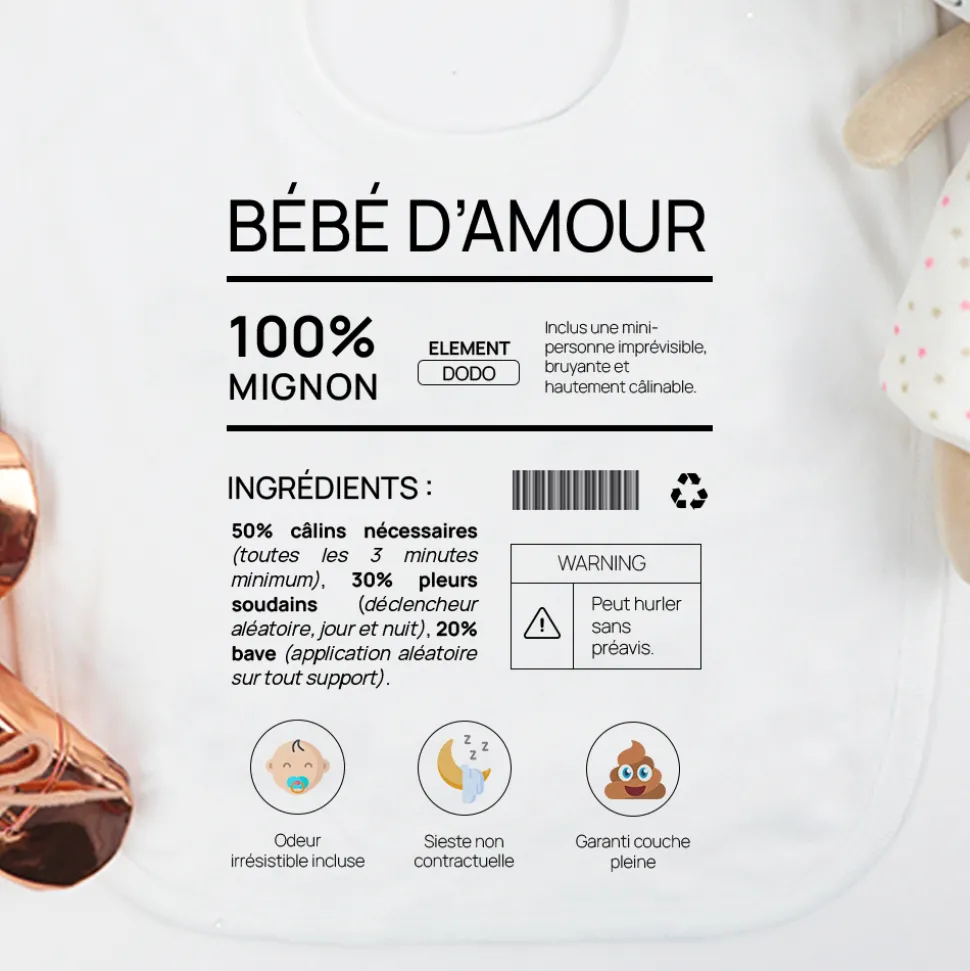 Bavoir bébé personnalisé - Composition d'un bébé