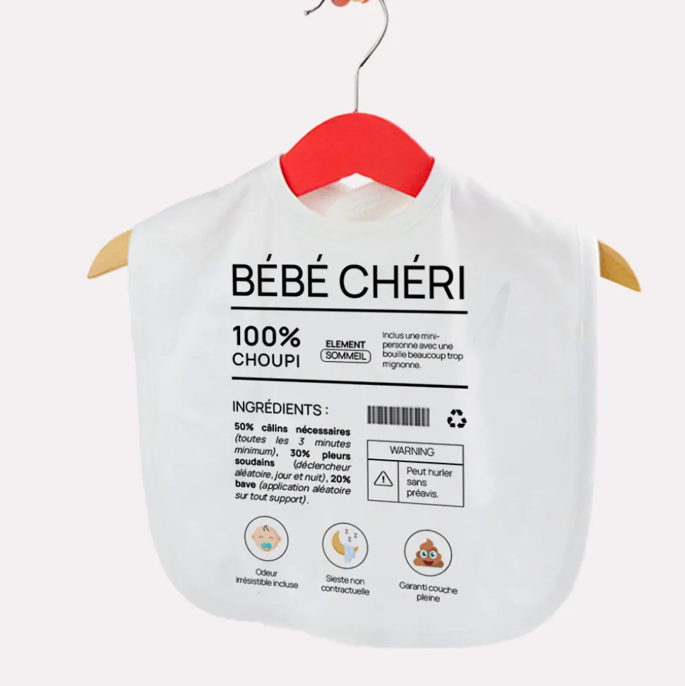 Bavoir bébé personnalisé - Composition d'un bébé