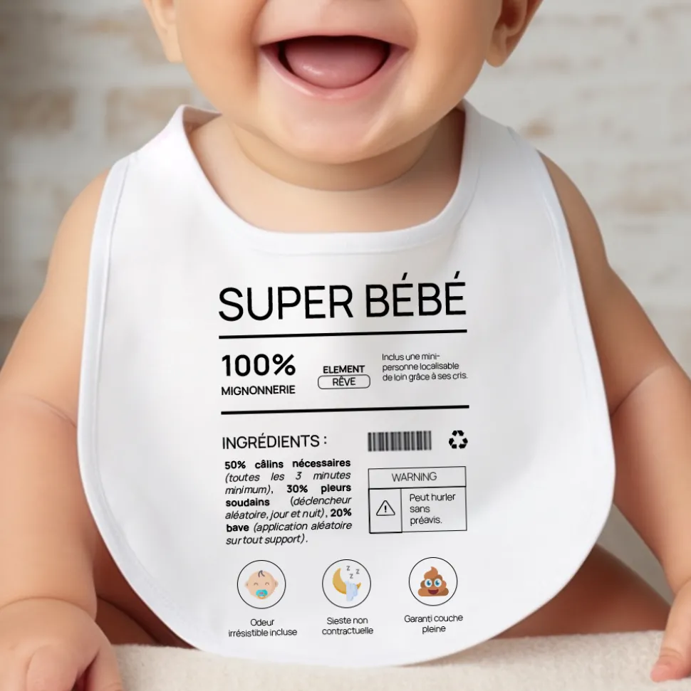 Bavoir bébé personnalisé - Composition d'un bébé