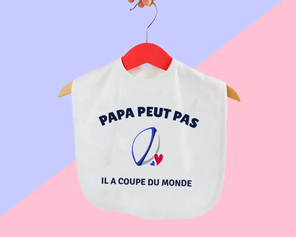 Bavoir bébé personnalisé - Rugby