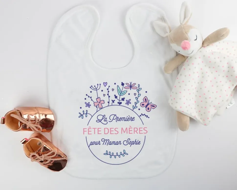 Bavoir bébé Personnalisable - Collection Première Fête des Mères