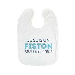 Bavoir bébé personnalisable - Collection 'Je déchire' - Modèle Bleu