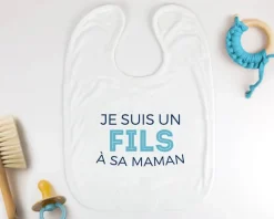 Bavoir bébé personnalisable - Collection 'Je déchire' - Modèle Bleu