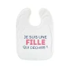 Bavoir bébé personnalisable - Collection 'Je déchire' - Modèle Rose