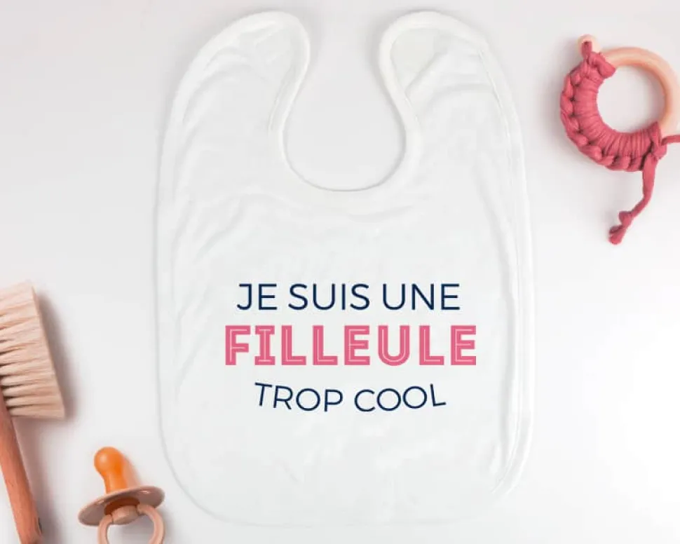Bavoir bébé personnalisable - Collection 'Je déchire' - Modèle Rose