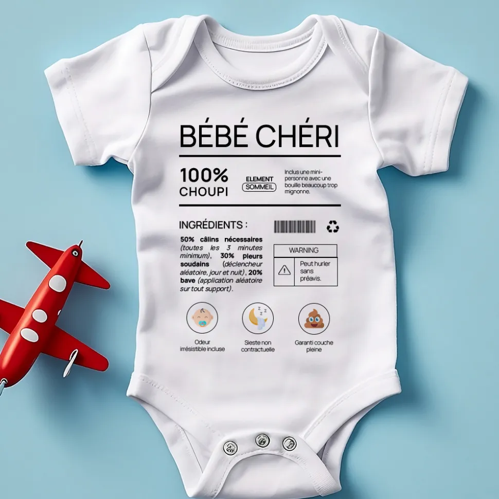 Body bébé personnalisé - Composition d'un bébé