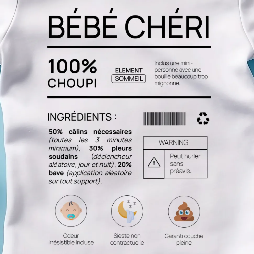 Body bébé personnalisé - Composition d'un bébé