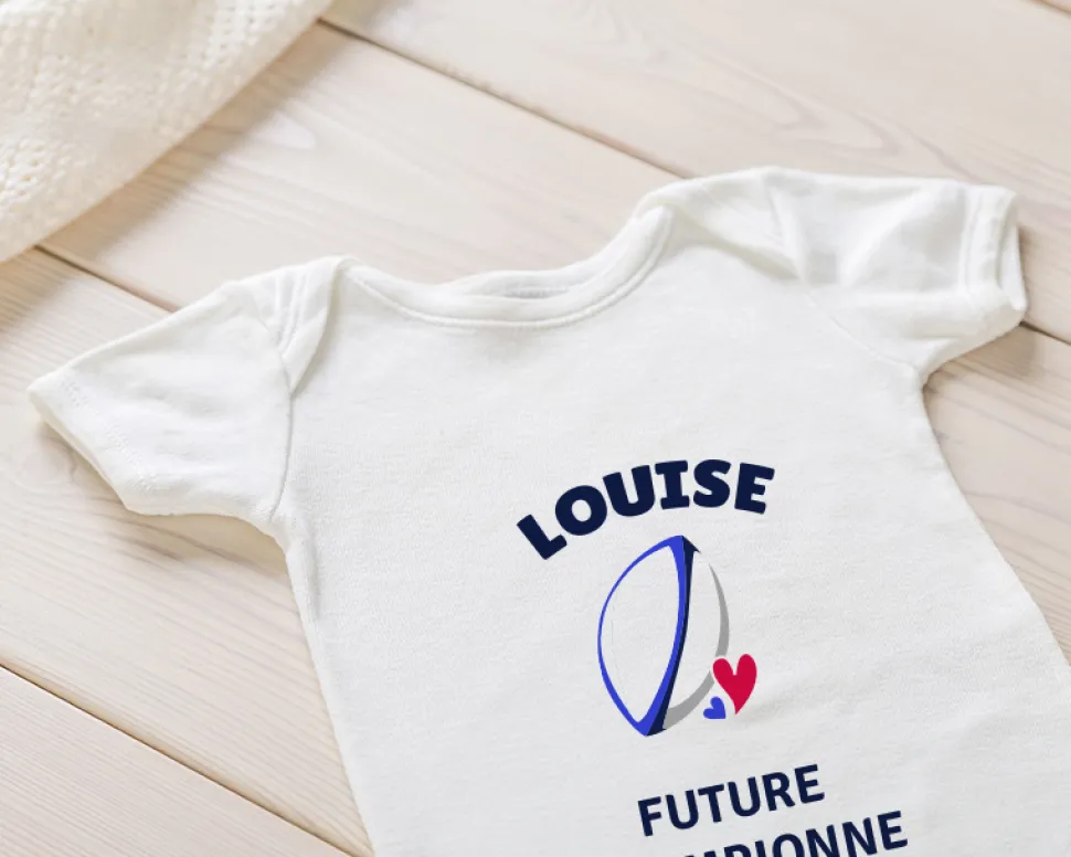 Body bébé personnalisable - Rugby