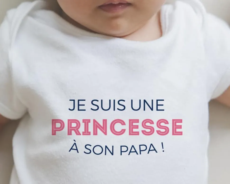 Body personnalisé pour bébé - Collection 'Je déchire' - Modèle Rose